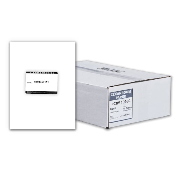Pure Image Poly Cleanroom Paper, 8.5x11, White 28lb, 250 sheets /ream, 10 reams p/PK